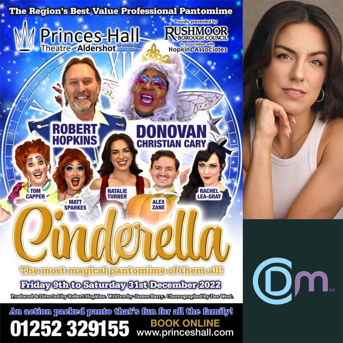 Break a leg to client NATALIE TURNER (@NatsTurner19) who opens today as the title role in Cinderella at the Princes Hall Theatre, Aldershot. The pantomime produced by Hopkins Associates runs until 31 December. @PrincesHall