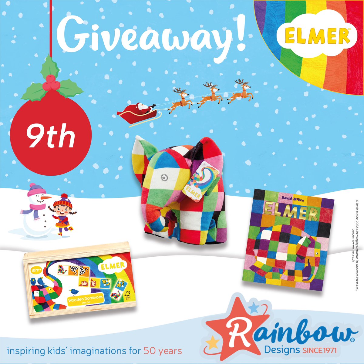 Day 9 of 12 Days of Christmas Giveaways!🎅🏻🎄To be in with a chance of winning our Elmer Soft Toy, Wooden Dominoes and Storybook
RT &amp; Follow
Comment: #12DaysofGiveaways 
Closes at 2pm on 10/12/22 UK only, full T&amp;C’s on FB &amp; IG #win #Giveaways #12DaysOfChristmas