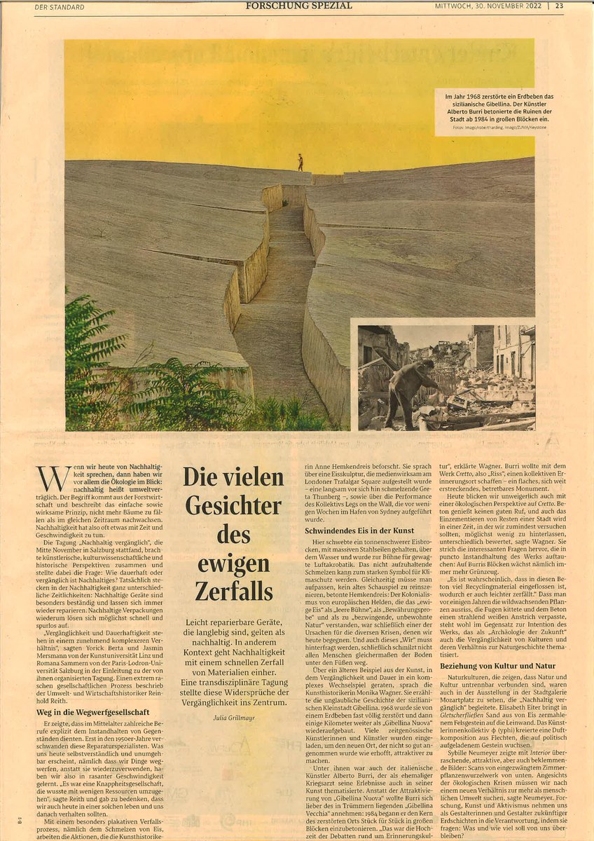 Figurationen des Übergangs (@fubergangs) on Twitter photo Nachschau zu unserer transdisziplinären Tagung "Nachhaltig vergänglich" im Standard von <a href="/JuGrill/">Julia Grillmayr 🦇 @JuGrr@bookstodon.com</a> #sustainability Nachschau zu unserer transdisziplinären Tagung "Nachhaltig vergänglich" im Standard von <a href="/JuGrill/">Julia Grillmayr 🦇 @JuGrr@bookstodon.com</a> #sustainability