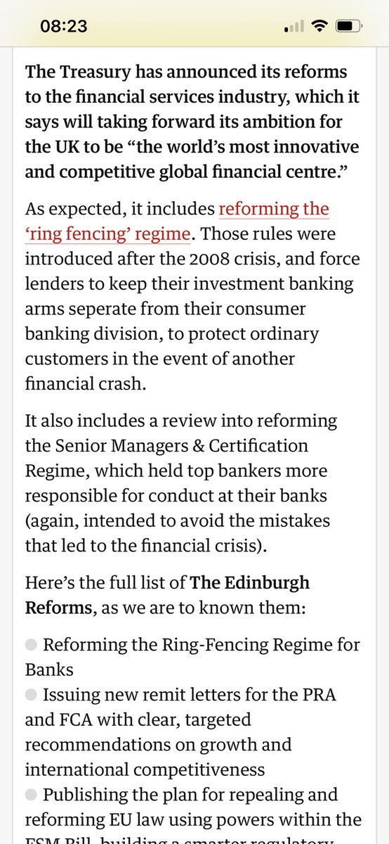 Guess who the Tories are giving a hand to? Yes, you got it, the bankers and financial wizards that brought you 2008! Rules put in place to prevent another crash are to be scrapped!!! Hurrah! @r4today