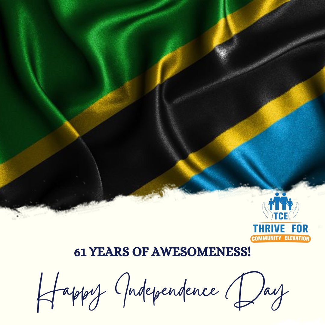 tcefoundationTz's tweet photo. Heri ya Siku ya Uhuru! 
Miaka 61 ya Amani, Uhuru, Uwajibikaji na Upendo! https://t.co/Mzx6fKitqj