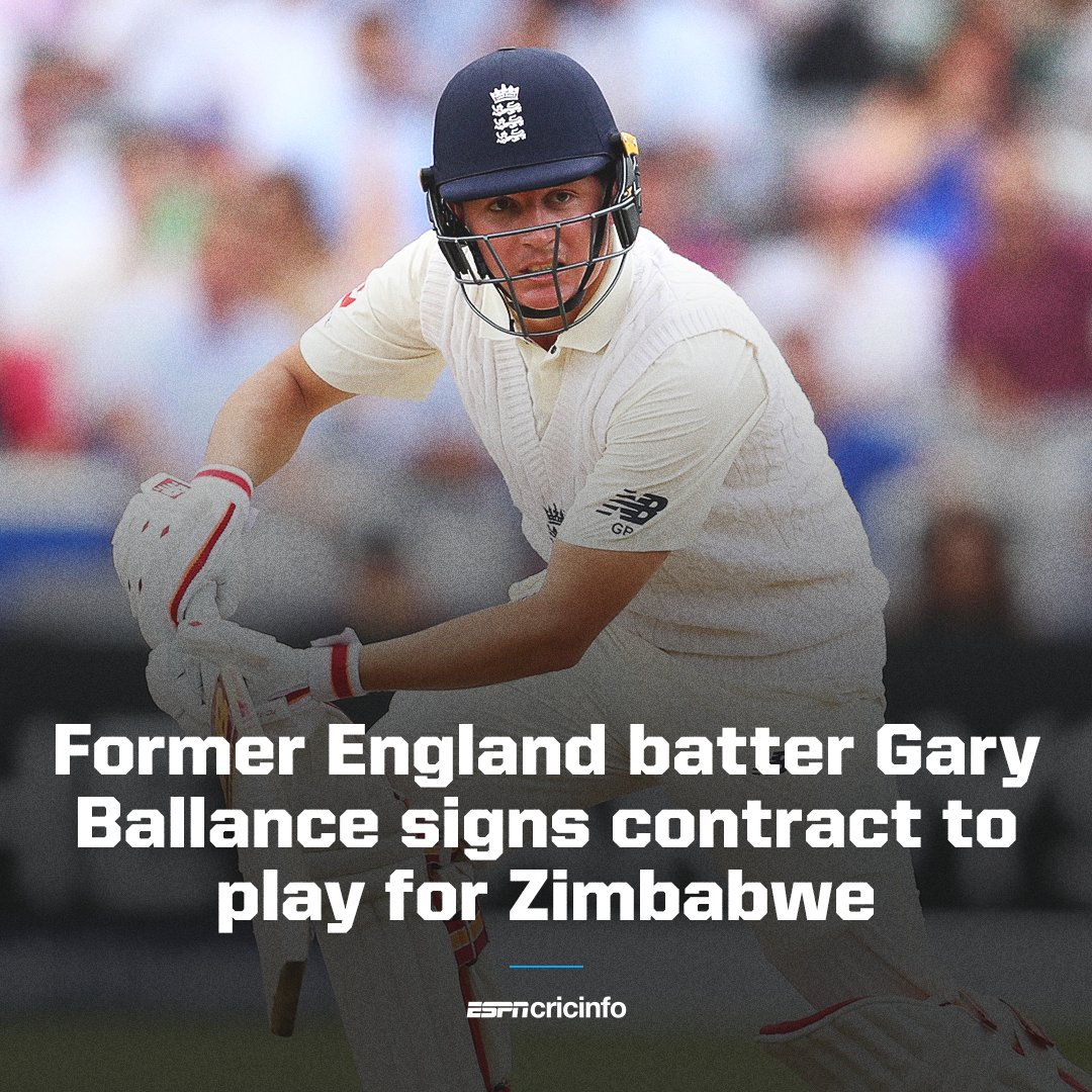 cricinfo's tweet photo. Former England and Yorkshire batter Gary Ballance is returning to Zimbabwe to play for the country of his birth 🇿🇼

His last Test for England came in July 2017, making him eligible to play for Zimbabwe straight away https://t.co/ynp7kSWIj4