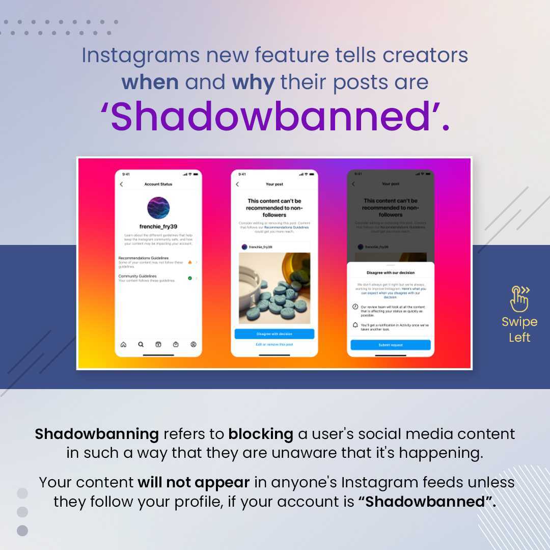 DigilocalIn's tweet photo. Instagram users will be able to edit or delete posts which have fallen foul of the platform's rules. 
People can check if their account is Shadowbanned or not by selecting their profile, opening the menu, then selecting: settings, account, and account status.

.
#digilocal https://t.co/a1pyiebG9f