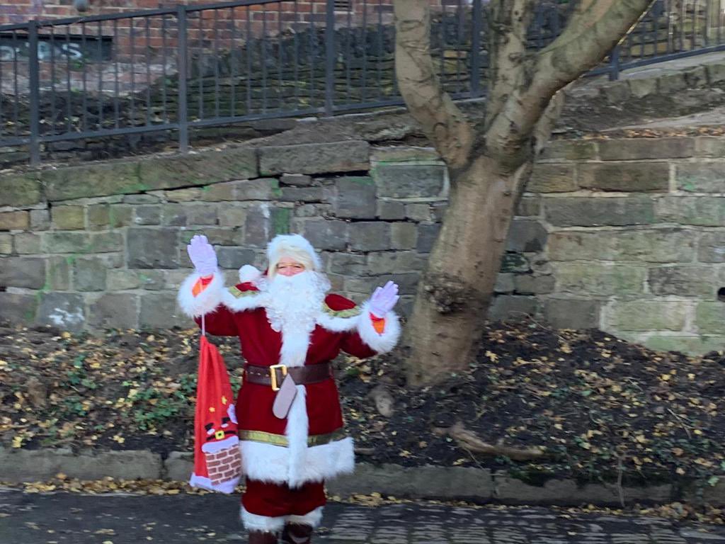 EthelBarge's tweet photo. A somewhat older group of passengers for yesterday’s Santa trip! The ladies from Brunswick Retirement Village wrapped up for the trip on a cold but sunny day. Once again, Santa made an appearance, checking Ethel’s progress from the bridges along the way en route to Tinsley. https://t.co/lpoxv7nyao