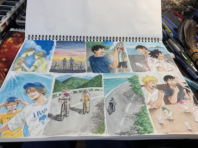 弱虫ペダル 手嶋純太 真波山岳 複製原画 原稿