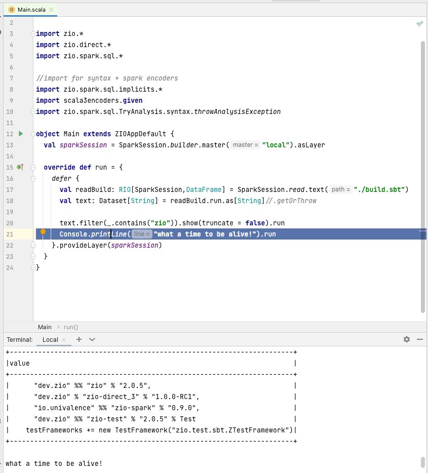 Thanks to <a href="/deusaquilus/">Alexander Ioffe</a> and the #zio community for zio-direct 🥹 We especially port zio-spark to #scala3 to make them work together, and it is great !

We can now take advantage of zio's features without changing too much the structure of the spark code 🎉