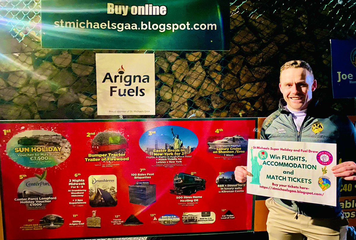 michaels_gaa's tweet photo. Yesterday we met with @LeitrimGAA manager @andypmoran to promote our Super Holiday &amp; Fuel Draw especially our 3rd prize- Flights, 5 nights accommodation &amp; match tickets for @NewYorkGAA  V Leitrim 2023. Buy tickets here- https://t.co/DB2YvAHqUg #winaholiday https://t.co/CLsiPWNgUp