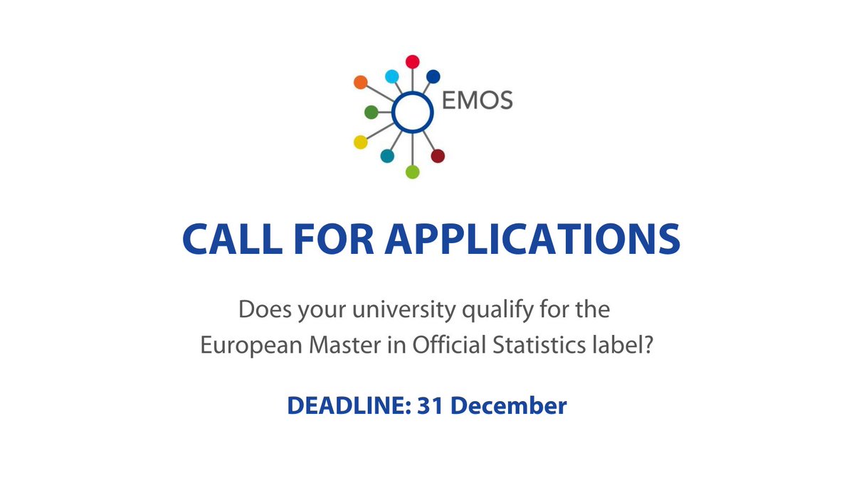 📚Does your university offer a master’s degree in #statistics or a related field❓
Did you know that it might qualify for the European Master in Official Statistics label❓
See what it takes to become a member of the #EMOS family and apply now europa.eu/!QRWVwd