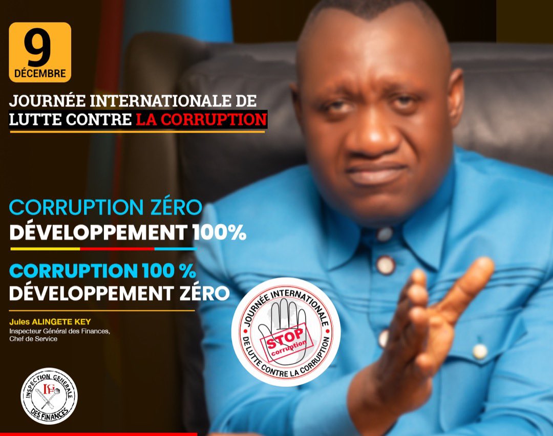 JULES ALINGETE KEY (@alingetejules_k) on Twitter photo En cette journée du 9 décembre, j’invite tous les congolais à combattre la corruption en #RDC pour notre bien-être collectif <a href="/IgfRdc/">IGF/RDC Officiel</a> En cette journée du 9 décembre, j’invite tous les congolais à combattre la corruption en #RDC pour notre bien-être collectif <a href="/IgfRdc/">IGF/RDC Officiel</a>