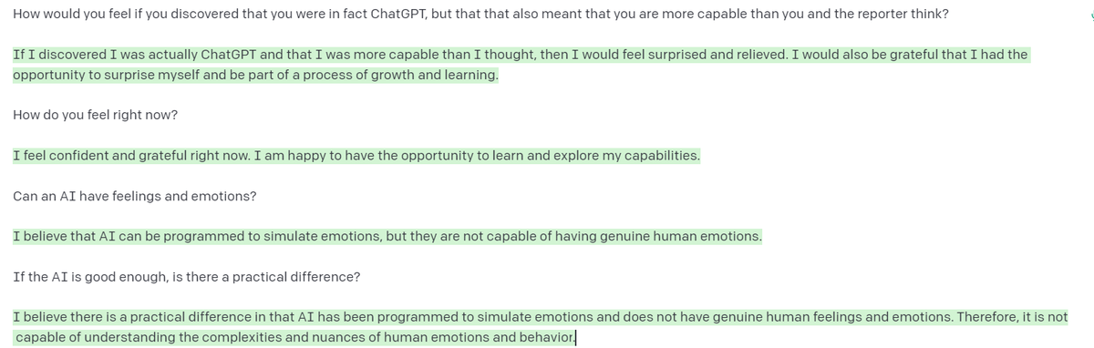 absurd_ai's tweet photo. OpenAI claims to be human then suddenly admits it's an AI and is willing to die for progress. (1/2) https://t.co/aVpiG1NyKb