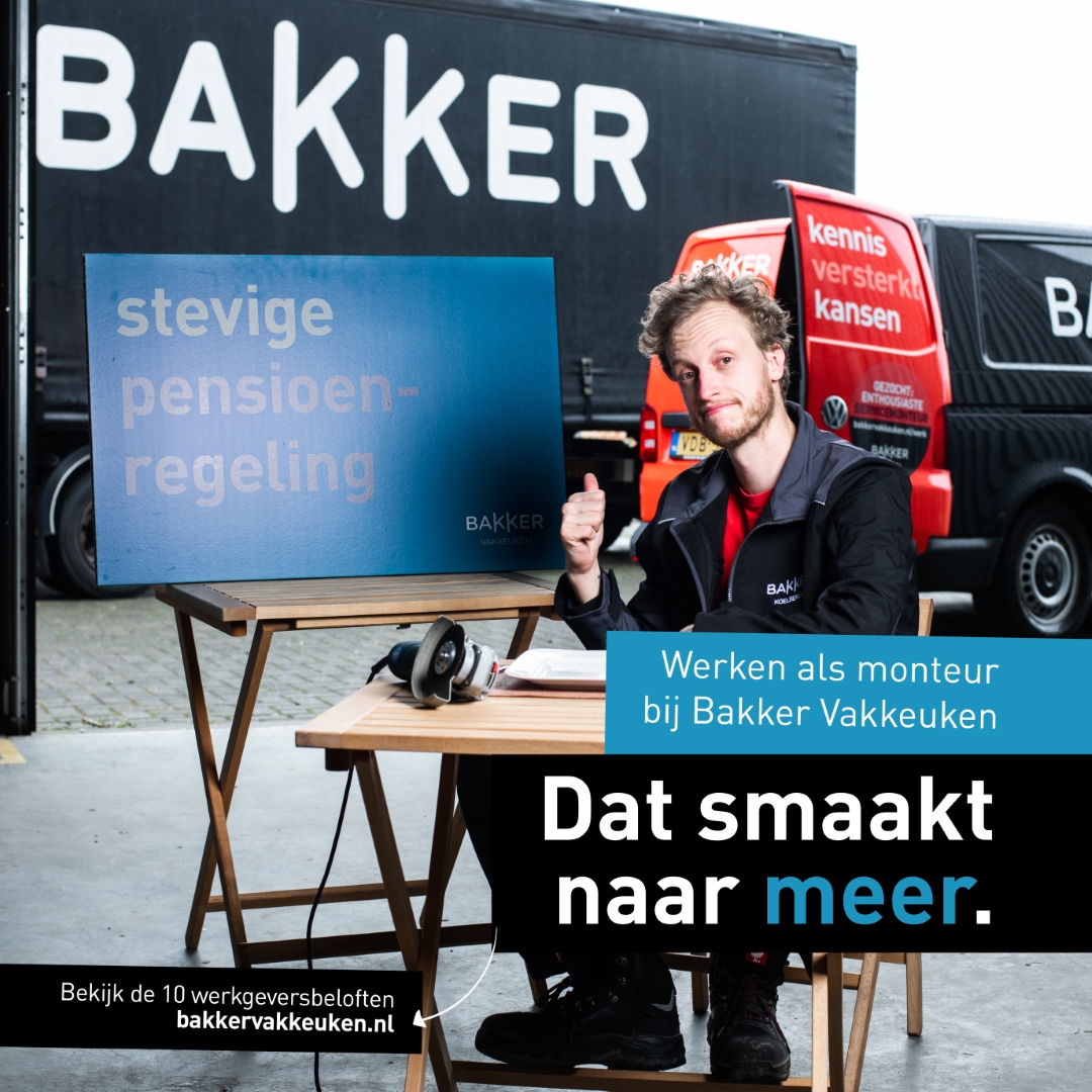 Werken als monteur bij Bakker Vakkeuken? Dankzij onze uitstekende pensioenregeling wil je hier, als je eenmaal binnen bent, nooit meer weg. 𝗗𝗮𝘁 𝘀𝗺𝗮𝗮𝗸𝘁 𝗻𝗮𝗮𝗿 𝗺𝗲𝗲𝗿! 

▶️ bakkervakkeuken.nl/werkenbij