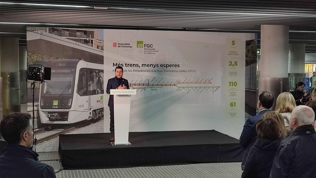 Dia històric a la línia Barcelona-Vallès de Ferrocarrils!🚃
Des de la PTP celebrem l'augment de freqüències al Metro del Vallès i felicitem <a href="/FGC/">FGC</a> per l'esforç en aquest nou sistema d'operació que millora el servei i dona resposta a l'increment de la demanda.