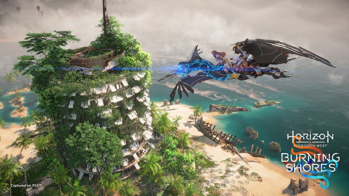 Guerrilla's tweet photo. Get a first glimpse at what’s next for Aloy as she travels south of the Tenakth Clan Lands in Horizon Forbidden West: Burning Shores…

🏹 Read more on the PlayStation Blog: https://t.co/kSt3SZX8zo 

#HorizonForbiddenWest https://t.co/GahDTUkjmZ