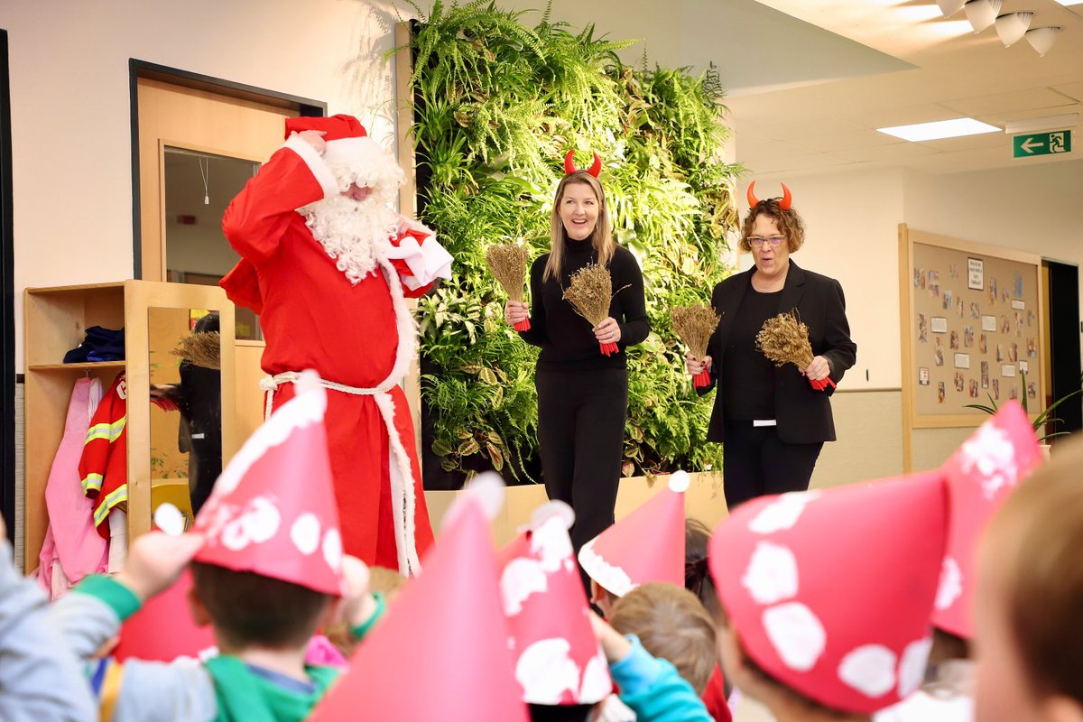 GDolesch's tweet image. Mikulas and his helpful Krampuszok visit the all the good students at AISB #aisbudapest