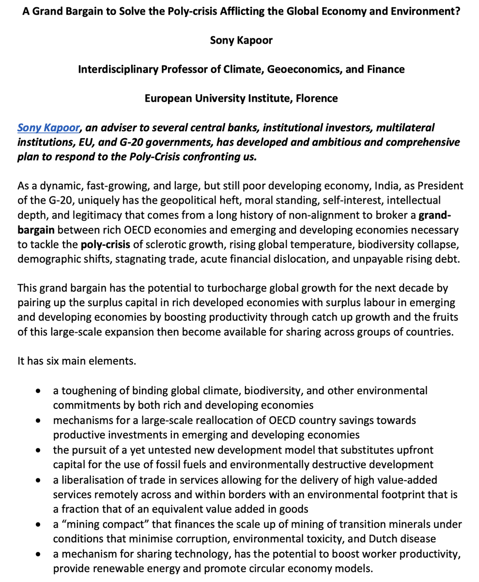 Resuming my lecture tour today with "A Grand-Bargain to solve the #polycrisis" at <a href="/CICERO_klima/">CICERO - Center for International Climate Research</a>  

After a 2 month hiatus to deal with my father's demise

My interdisciplinary work on #macroeconomics #climate #energy #development #finance is inspired by his amazing polymath life!