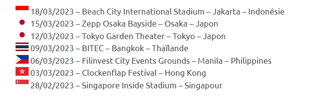 Les <a href="/ArcticMonkeys/">Arctic Monkeys</a> annoncent des dates en Asie en février et mars 2023, avec des pays visités par le groupe pour la première fois, comme les Philippines, la Thaïlande ou l'Indonésie.