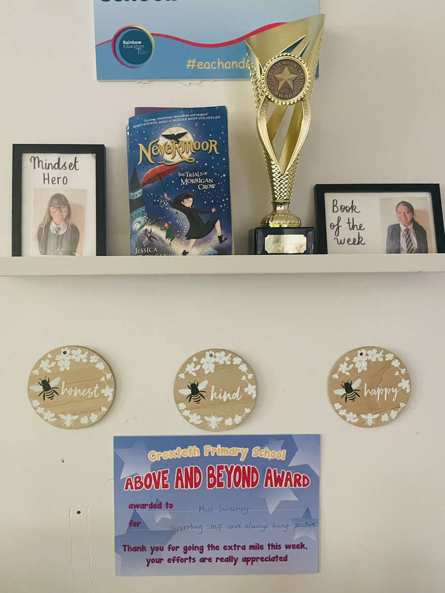 The attendance trophy is back ♥️ - what a successful week for Year 6S (and Miss Sweeney!). Two very worthy winners of Mindset Hero and Book of the Week ✨ #attendanceCroxteth