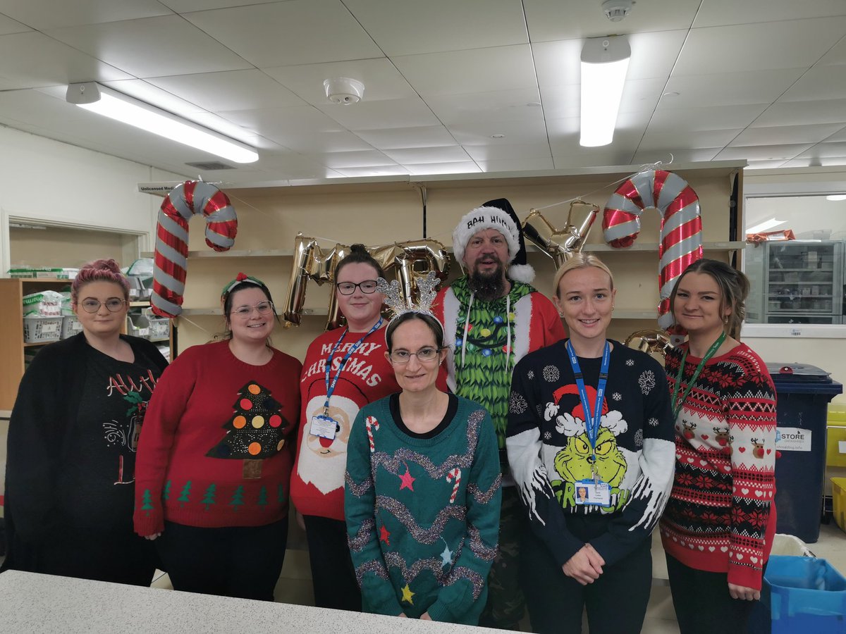 We're getting all festive here at #TGHpharmacy celebrating #MFTChristmasJumperDay 🎅🏼🎄

<a href="/MFT_CSS/">MFT_CSS</a> <a href="/EhwMft/">MFT Employee Health and Wellbeing Service</a> <a href="/MFT_Charity/">Manchester Foundation Trust Charity</a> <a href="/WhiteheadStuSam/">Stuart Whitehead</a> <a href="/TraceyMcLaren3/">Tracey McLaren</a> <a href="/Amandablackmor7/">Amanda blackmore</a> #xmasjumperday #ChristmasJumperDay #Christmasjumperday2022