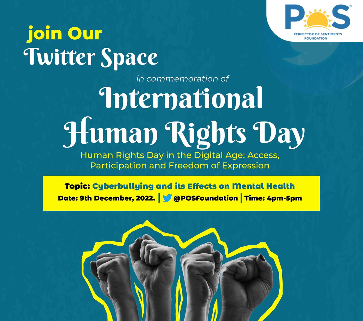 EdwardAsare's tweet photo. Don’t miss this 
Human Rights Day in the Digital Age: Access, Participation and Freedom of Expression

Set reminder here https://t.co/3R2Uzj7jO1

Time: 4PM 
@PosFoundation https://t.co/qCdmUsA60X