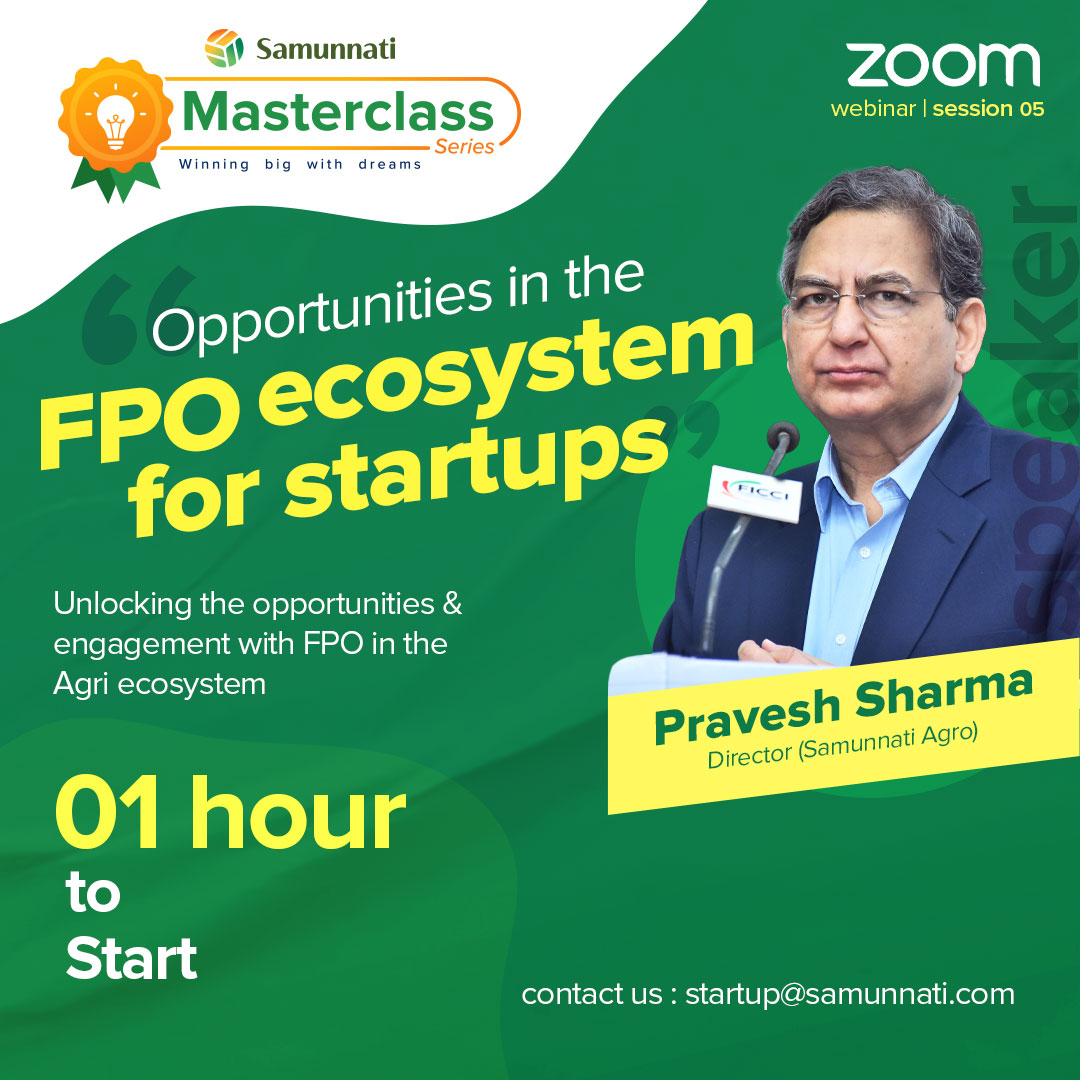 samunnati's tweet photo. #SamunnatiMasterclass | Session 5
1 hour to go!
YouTube link: https://t.co/oL4UNqqJVh
#OpenAgriNetwork #Samunnati #WinningBigWithDreams #AgriTech #Foodtech #Agristartups #MasterclassSeries #Startups https://t.co/rRcMUCmayF
