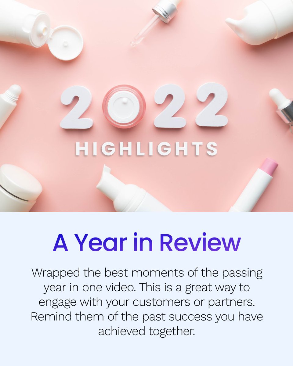 Offeo's tweet photo. Last month of 2022!
Looking for an end-of-the-year video idea for your business? 👉 We have some great inspiration right here.
Let's wrap up this year with a memorable video!✨
#OFFEO #videoideas #marketing #socialmediamarketing https://t.co/DFrmy8lnhk
