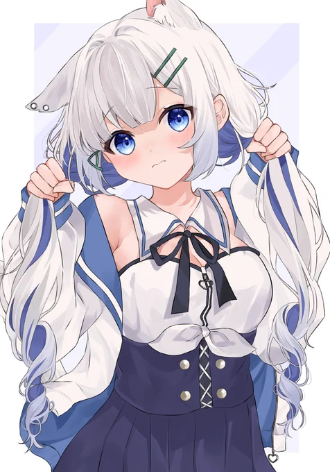 #今年も残りわずかなので今年一番伸びた絵を貼る白髪けもみみちゃんでした〜 