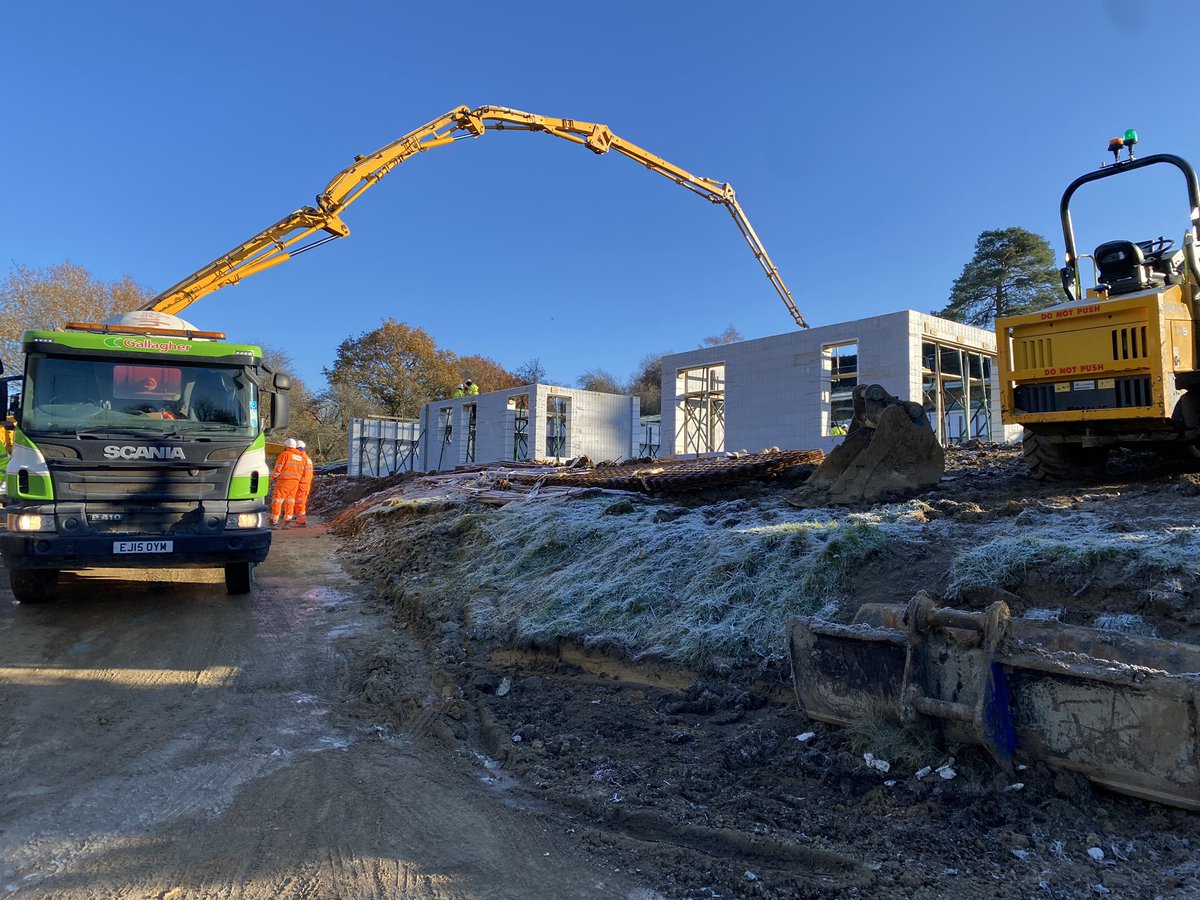 Clean and crisp and even for our visit to our latest Kent Weald house project. ICF flying up. One month in and ground floor walls already being poured.