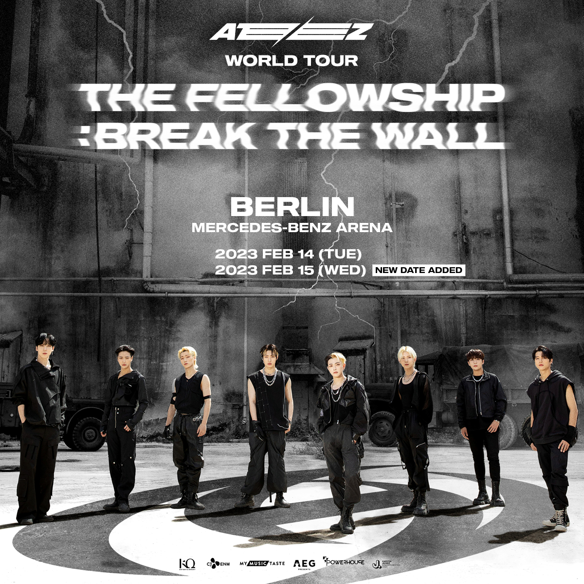 AEG_Presents's tweet photo. ATEEZ THE FELLOWSHIP : BREAK THE WALL in BERLIN
 
■ ADDITIONAL SHOW INFO
FEB 15 (WED) @ MERCEDES-BENZ ARENA
 
More info: https://t.co/nsDCNsA1X9
@ATEEZofficial https://t.co/FiglT8HHxU