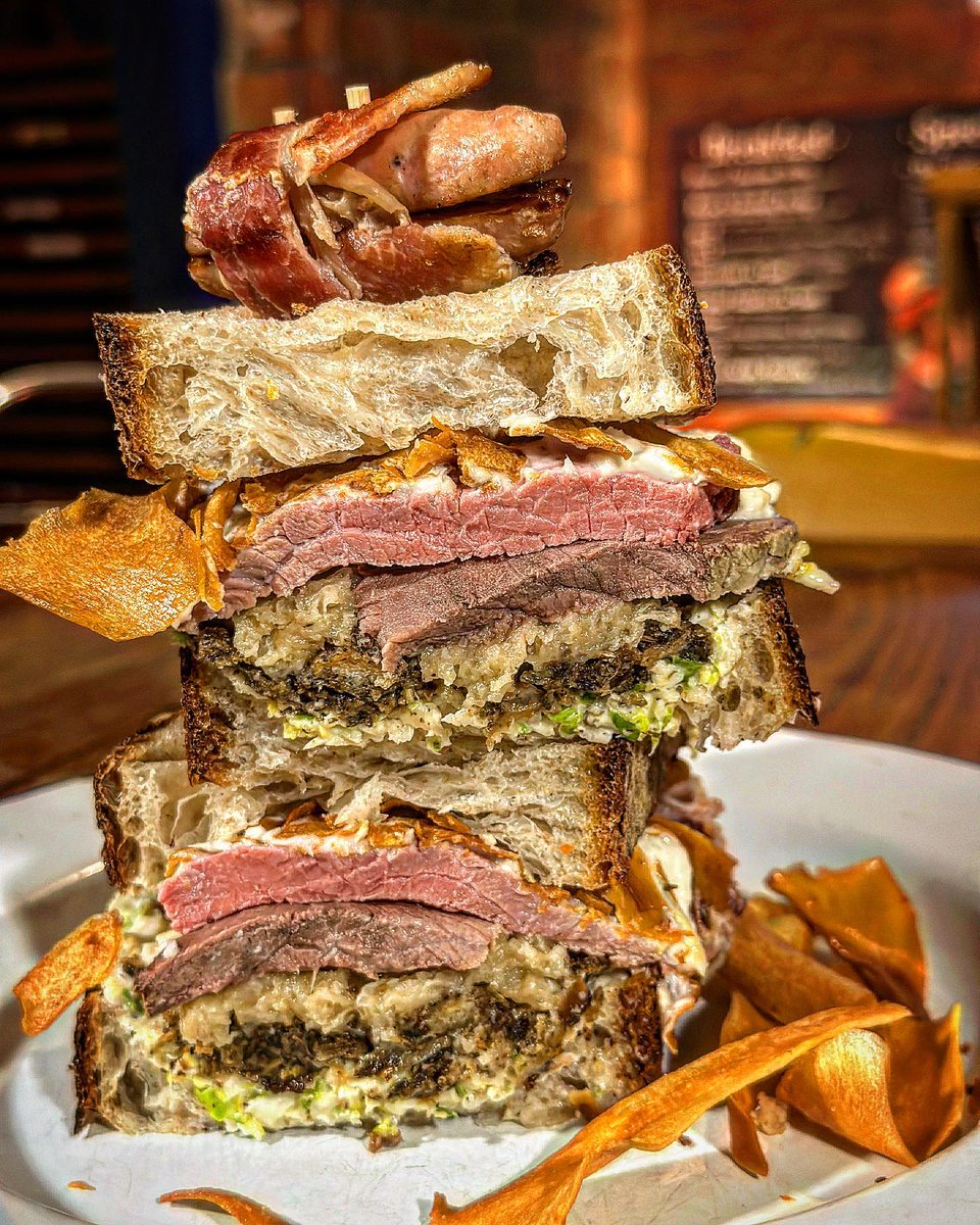 BalticBake's tweet photo. Don’t forget its: Ultimate Christmas Sandwich Month.

Roast Beef, Stuffing, Winter Slaw, Moistmaker, horseraddish cream and a Pig in a blanket. 

#moistmaker #ultimatechristmassandwich https://t.co/Kbmz9uiP1t