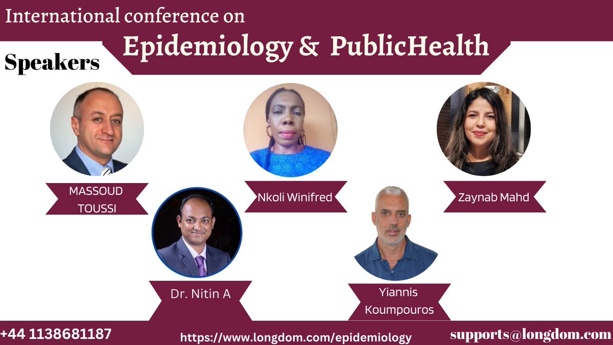 Olivia__pc's tweet image. Find out more here: bit.ly/3wDARBB
Contact us:supports@longdom.com
WhatsApp: + 441138681187

#Epidemiologyconference #Publichealthcongress #Infectioncontrolmeeting #conference #Diseasecontrol #Medicalevents #Publichealtheducationmeetings #viruscontrolmeetings