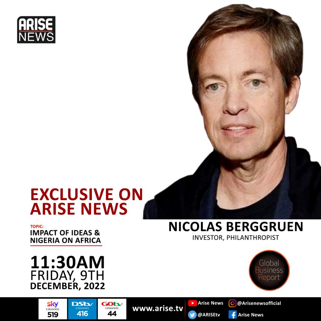 Today on #GlobalBusinessReport @NBerggruen Founder of the @berggruenInst joins @Rotankwot for an exclusive interview on Philanthropy & Nigeria’s role in Africa. Live from 11:30am