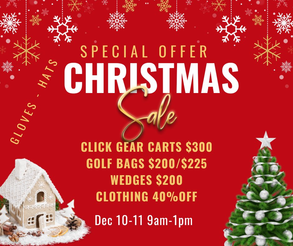 GSGolfClub's tweet photo. Dec 10-11 9am-1pm 
Granite Springs Pro Shop https://t.co/IUUaJrNgTE