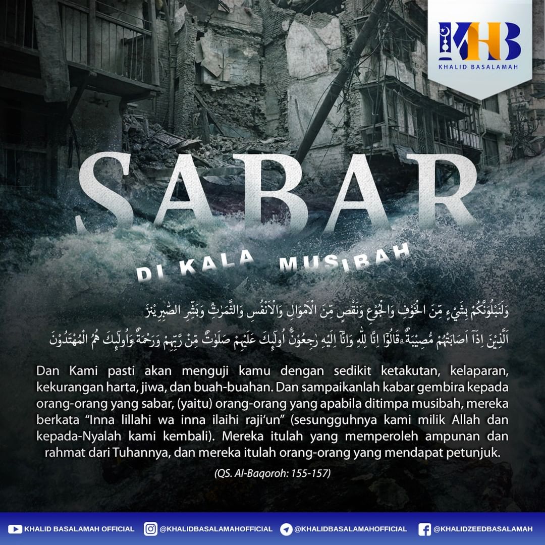 ▶️ SABAR DI KALA MUSIBAH.

📌 Dapatkan update setiap harinya video, poster ilmu, jadwal, dan hal lainnya dengan bergabung dalam Channel KHB Official:
t.me/khalidbasalama…
#khb #ustadzkhalid #sabardikalamusibah #musibah #sabar