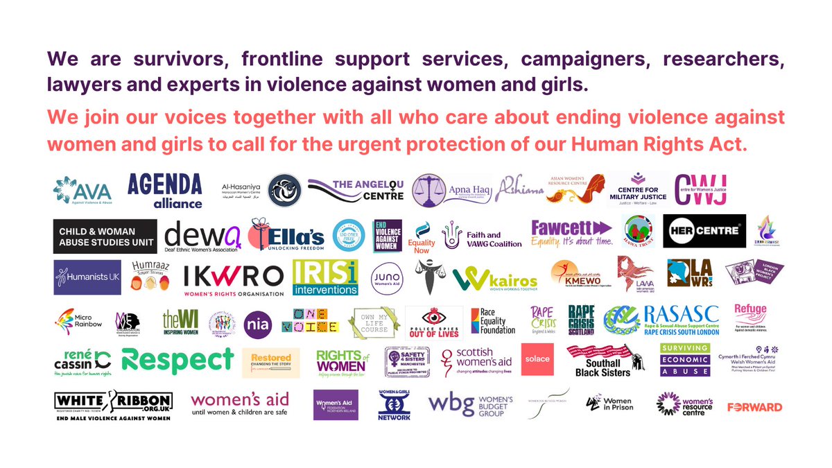 The #HumanRightsAct is an essential tool to protect women and girls facing all forms of gender-based violence. 

We're calling on the Government to scrap the #RightsRemovalBill and save our #HumanRightsAct. 

#SaveYourRights bit.ly/3F9bY45