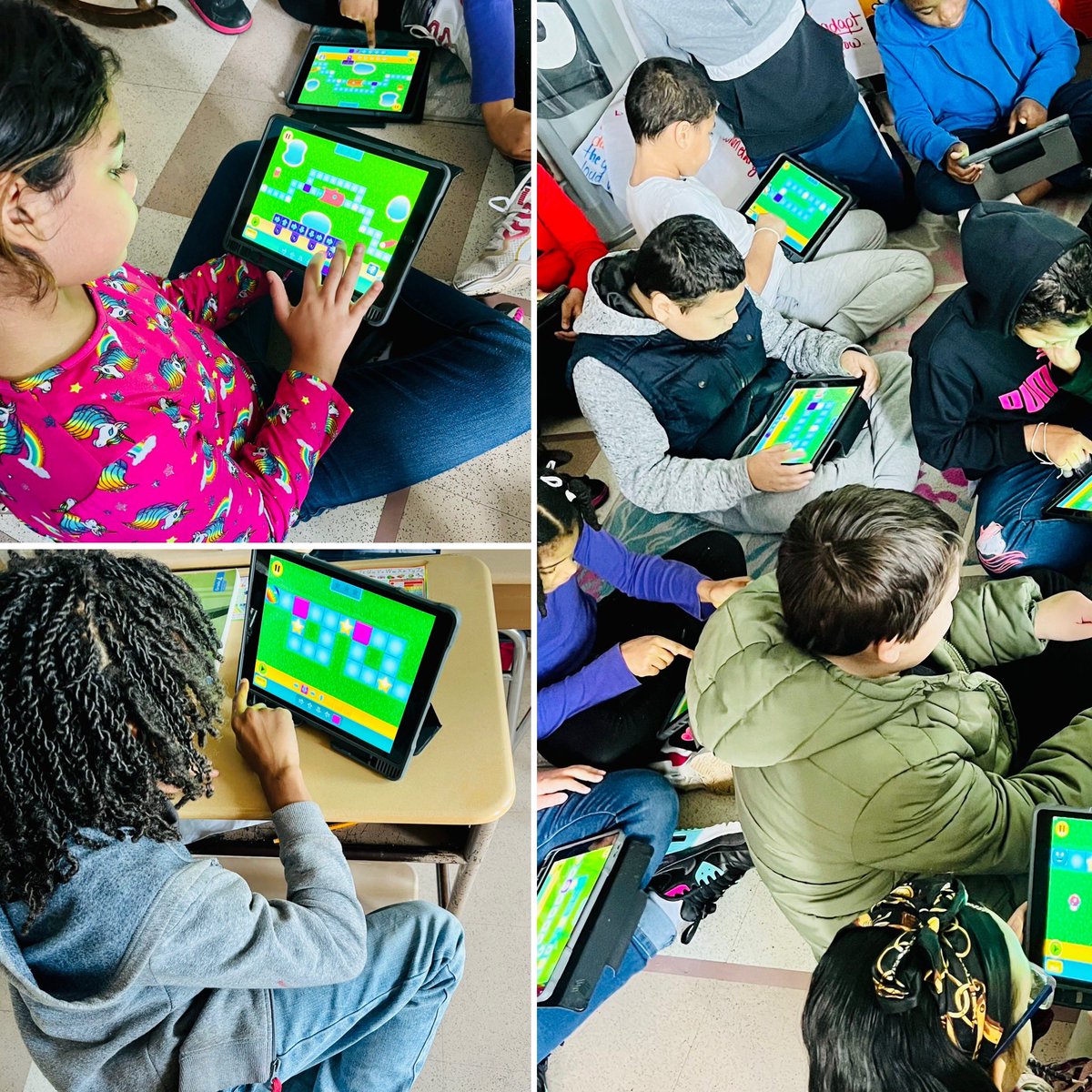 jkaymorrison's tweet image. All of the 4th graders at Carter were busy learning to code, help each other, share strategies, and problem solve during their @hourofcode using @kodable. Thanks for sharing your kids with me! 🤩📱👍🏽 @SDoLancaster #SDOLTech #21stCenturySkillDevelopment