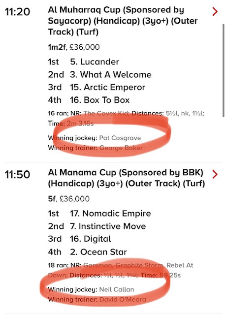CMSeven (@cmsevensport) on Twitter photo Proud to see the CMSeven stable doing the business at <a href="/BahrainTurfClub/">Bahrain Turf Club</a> today - keep'em coming <a href="/patcosgrave/">pat cosgrave</a> & <a href="/neilcallan78/">Neil Callan</a>!! #topjockeys #winners #doublesup #travellers Proud to see the CMSeven stable doing the business at <a href="/BahrainTurfClub/">Bahrain Turf Club</a> today - keep'em coming <a href="/patcosgrave/">pat cosgrave</a> & <a href="/neilcallan78/">Neil Callan</a>!! #topjockeys #winners #doublesup #travellers