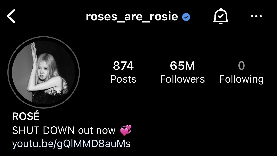 221209

#ROSÉ has hit 65M followers on her IG account! Congrats Rosé! 🎉 

#BLACKPINK <a href="/BLACKPINK/">BLACKPINKOFFICIAL</a>
