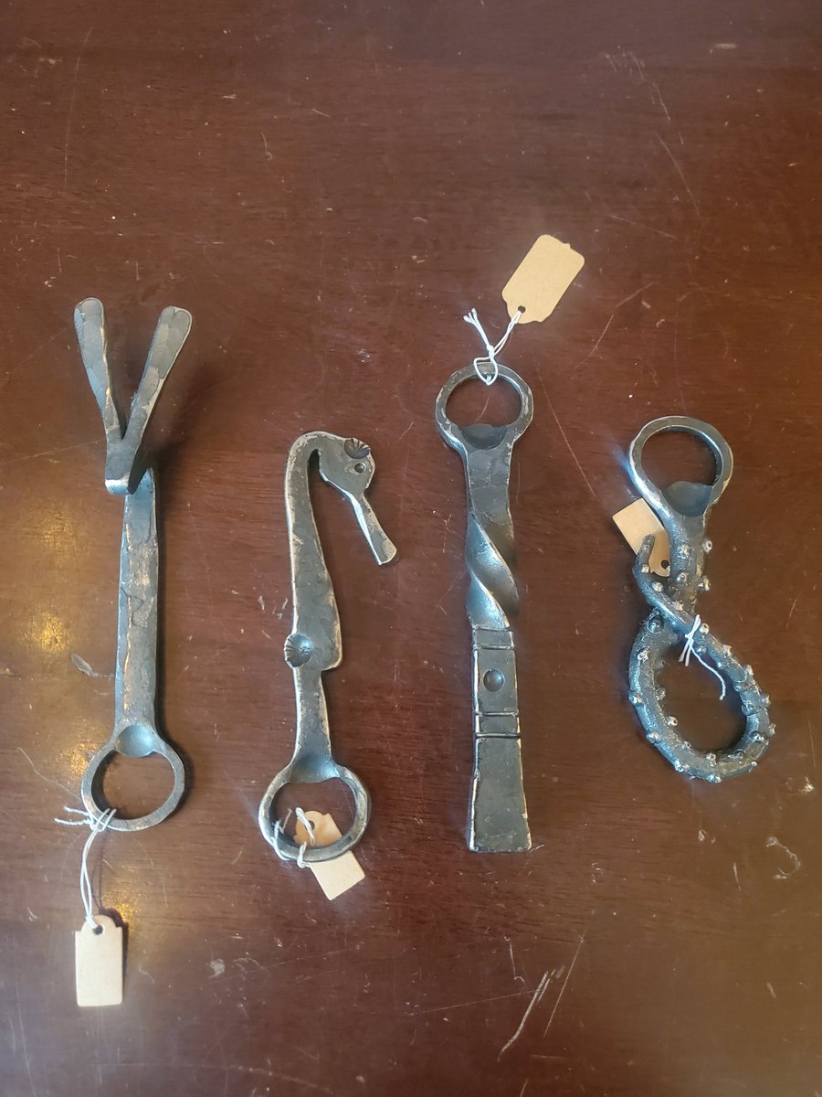 AtomicRabbit_'s tweet photo. Assortment of bottle openers for sale on my Etsy shop. #forgedbottleopeners #awesomechristmasgifts #michigancrafts #michiganchristmasgifts #coolbottleopeners https://t.co/DYPjThYNCV