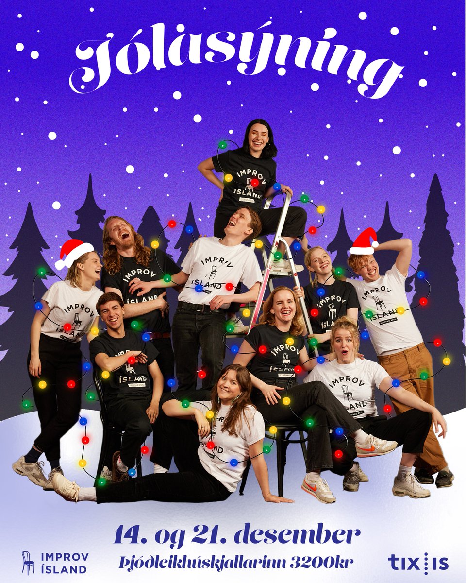 Næst á dagskrá eru Jólasýningar Improv Ísland 🎅🎅
Komið ykkur í jólagírinn með okkur 🎄💫 
Sýningar eru næstu tvo miðvikudaga tix.is/is/leikhusid/b…