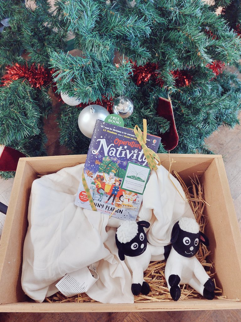 This copy of Operation NATIVITY by @J_C_Pearson and illustrated by @KatieKearArt is awaiting in a manger for a lucky finder at my local school Christmas fair!🎄 @the_bookfairies  @Usborne
#ibelieveinbookfairies #OperationNativity #TBFNativity #TBFUsborne  #ChristmasBooks