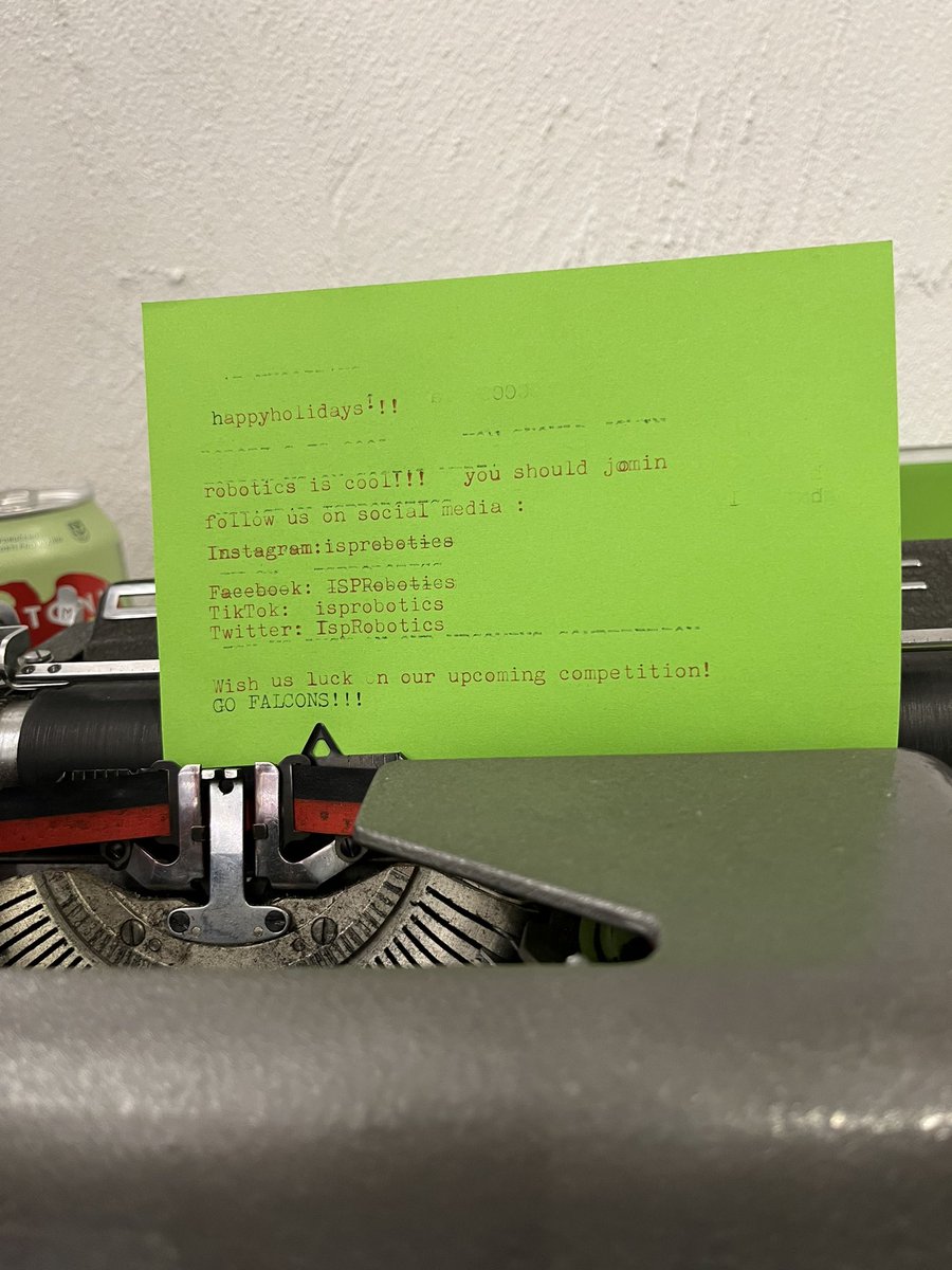 IspRobotics's tweet image. Trying out the school’s typewriter ⌨️ 

#robotics #isprobotics #isp #typewriter #typewriters #roboticscompetition #vexrobotics #firstrobotics @vexrobotics #happyholidays #holidays #WorldcupQatar2022
