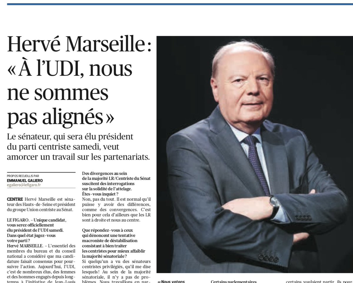 #DANSLESMÉDIAS

🗞️ Interview du président <a href="/HerveMarseille/">Hervé Marseille 🇺🇦</a> dans <a href="/Le_Figaro/">Le Figaro</a> d'aujourd'hui

👉 lefigaro.fr/politique/herv…