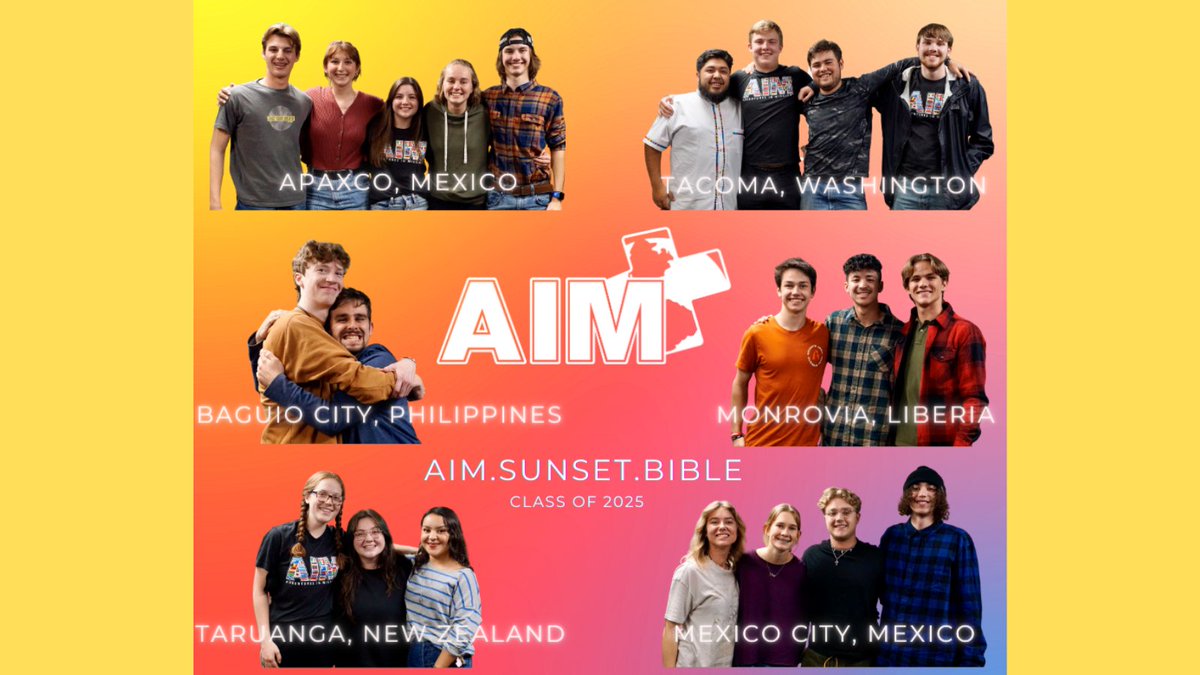 AIM_MISSIONS's tweet photo. Announcing TEAMS &amp; FIELDS from the AIM class of 2025!  

We celebrate the Lord's leading, preparation and sending of these young missionary apprentices in May 2023.  Thank you for your continued prayers and partnership.  

#stillfollowing 
#aim2025
#teamannouncements https://t.co/b9GmjlyZSv
