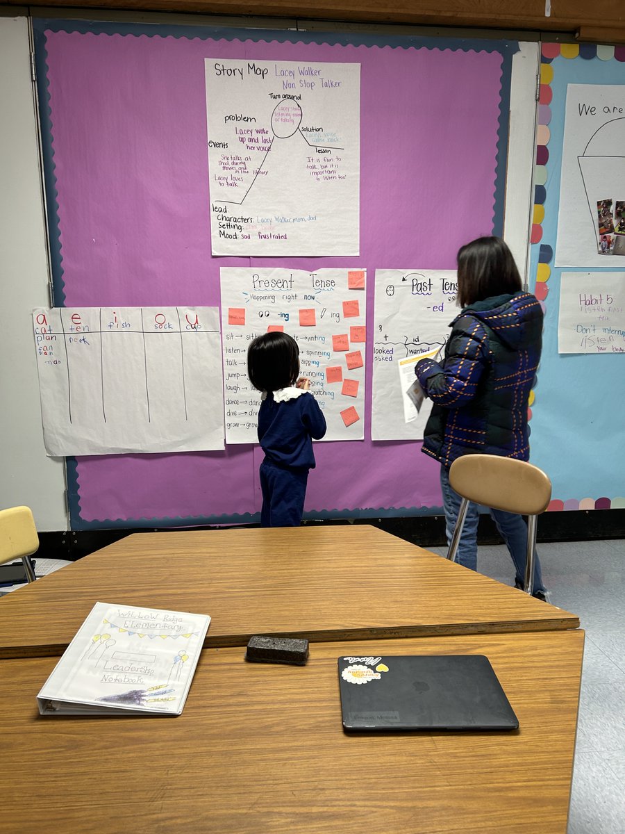 There is something extra special about my students 🌎💙💛 I am consistently amazed by their skills and work ethic.  This friend from <a href="/MissDirrigl/">Maggie Dirrigl</a> 's class was telling her mom about our charts in her home language.  #WeAreSweetHome