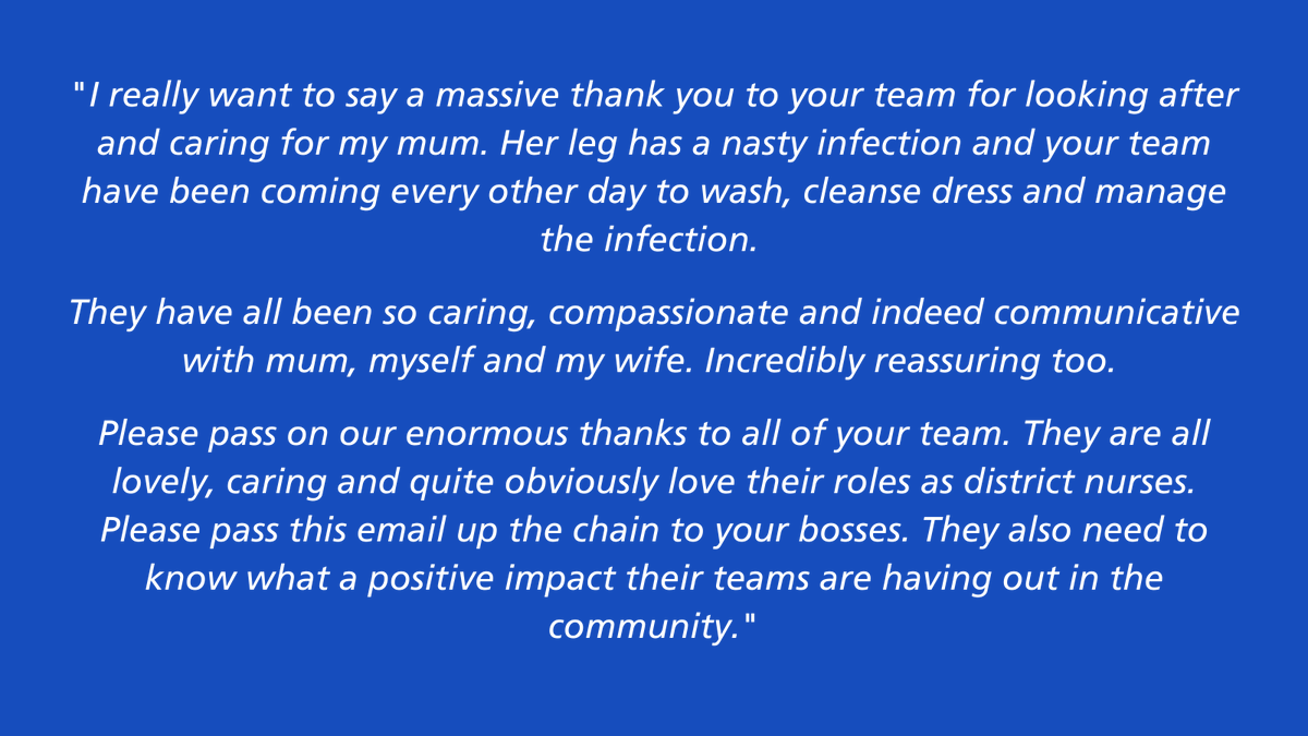 mpftnhs's tweet photo. #feedbackfriday is for Stone &amp; Eccleshall's District Nurses who provide nursing &amp; end of life care to patients in their homes/residential care, assess healthcare needs, monitor care quality &amp; support families. Well done! 👏 #MPFTValues #CaringAndCompassionate #ListenAndEngage 💙 https://t.co/TkcGgCAtq6