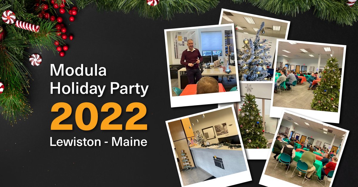 ModulaUS's tweet photo. We had a wonderful #HolidayParty with our crew at our headquarters in Lewiston, Maine! ๐ โ
Wishing the happiest of holidays to our #ModulaFamily who makes #warehouseautomation possible every day. https://t.co/qdUjzJ4o3W