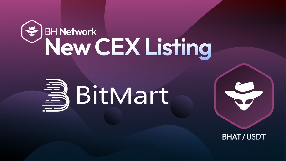 We are happy to announce the first CEX listing of the $BHAT token on one of the most regulated exchanges - @bitmartexchange - giving you another alternative to @maiarexchange and @transak to deposit, trade, or withdraw.