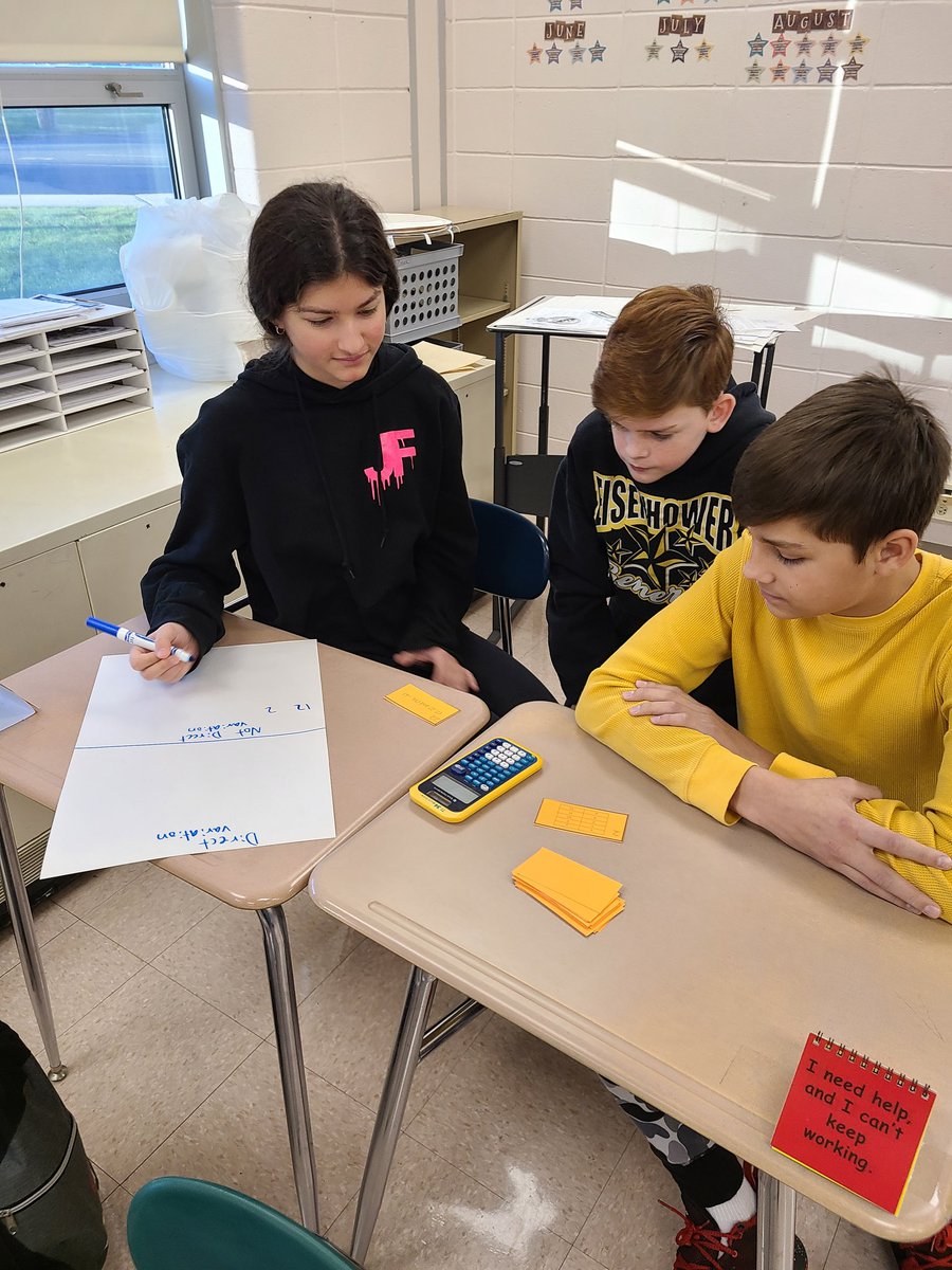 DDE_MsCisek's tweet photo. Ending the week with a sorting challenge in pre-algebra on direct variation! Happy Friday! #ChallengeAccepted @DDE_AGiarratano @DDEGambino https://t.co/1m5X2QXdSV