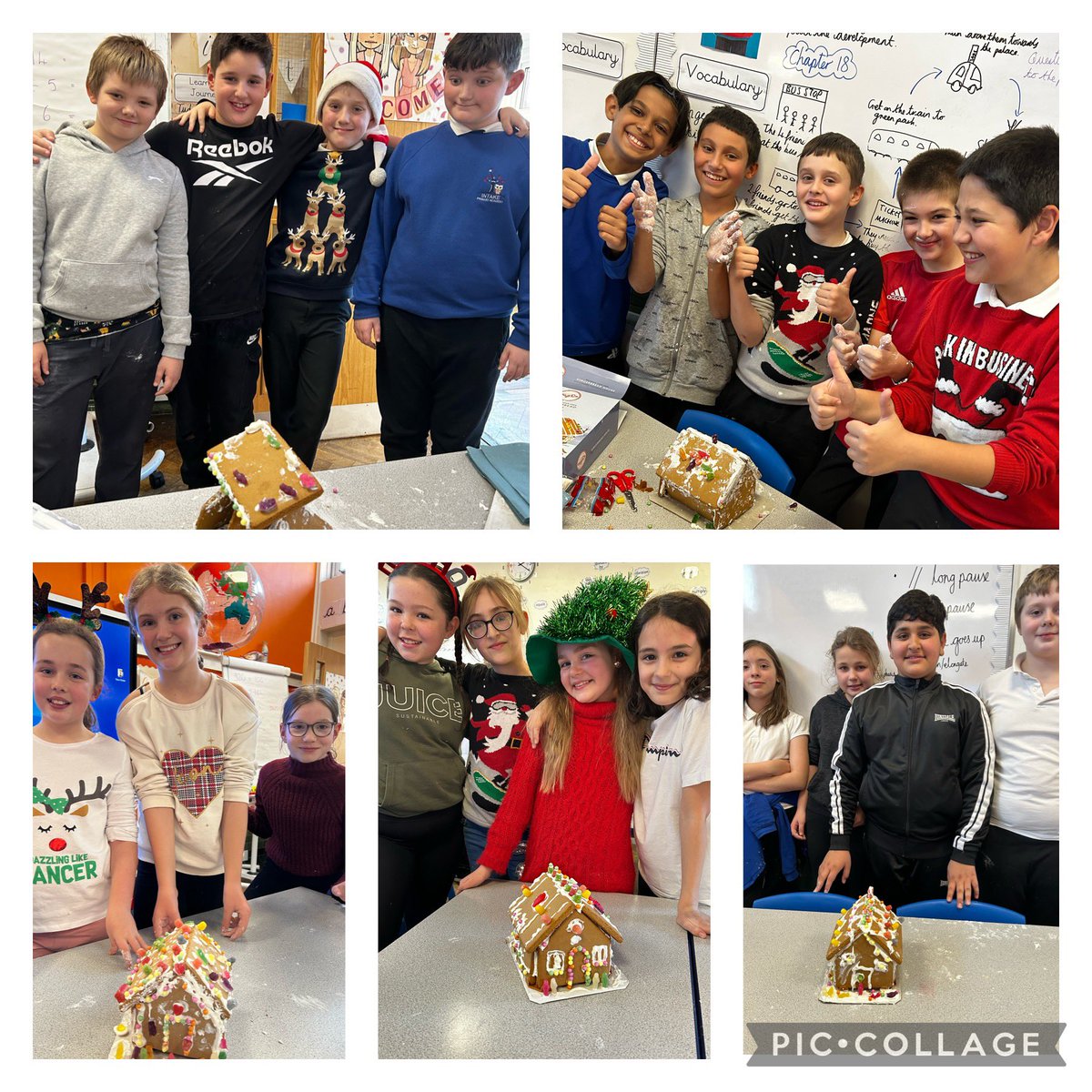 Fun in Year 6 this afternoon, working collaboratively to create gingerbread houses! As you can see, some were more successful than others but everyone had a smile on their face! 🎄😊🏠🎅