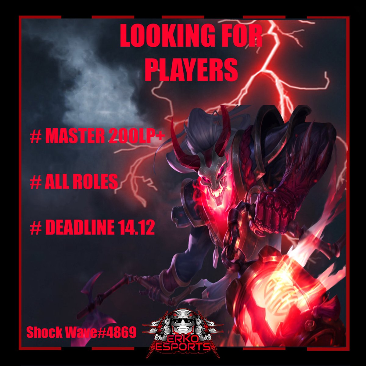 ERKOEsports's tweet photo. Do you wanna be part of ERKO? 💪💪
Now it‘s your time!! 🤩

If you are interested just apply here: 
Shock Wave#4869 https://t.co/fESa9Knate